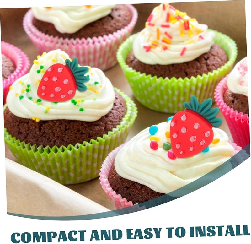 Resin Strawberry Cake Toppers 30pcs For Birthday Baby Shower Valentine Decorations - Image 3